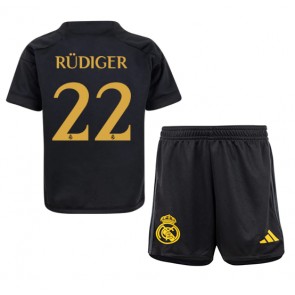 Real Madrid Antonio Rudiger #22 Tredjeställ Barn 2023-24 Kortärmad (+ Korta byxor)